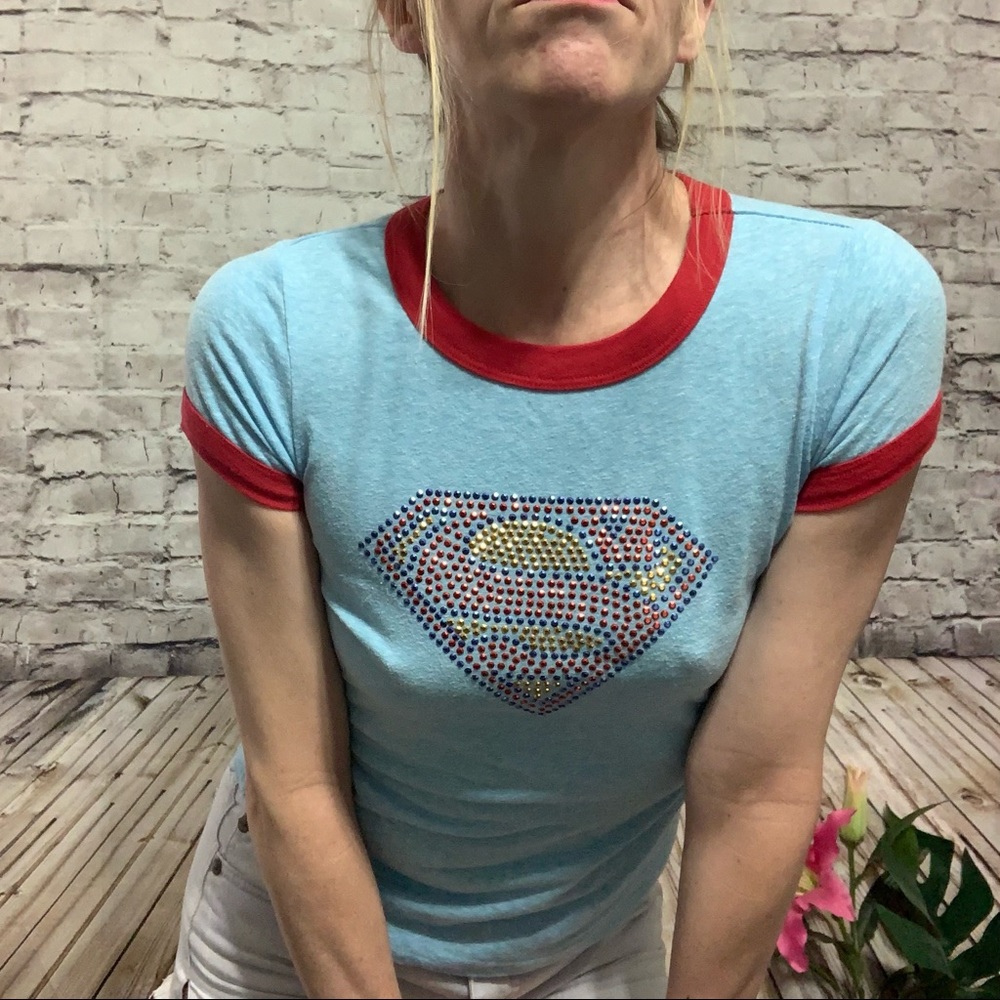 ‼️SUPERMAN Micro Bling Fitted Tee‼️ - Picture 5 of 12